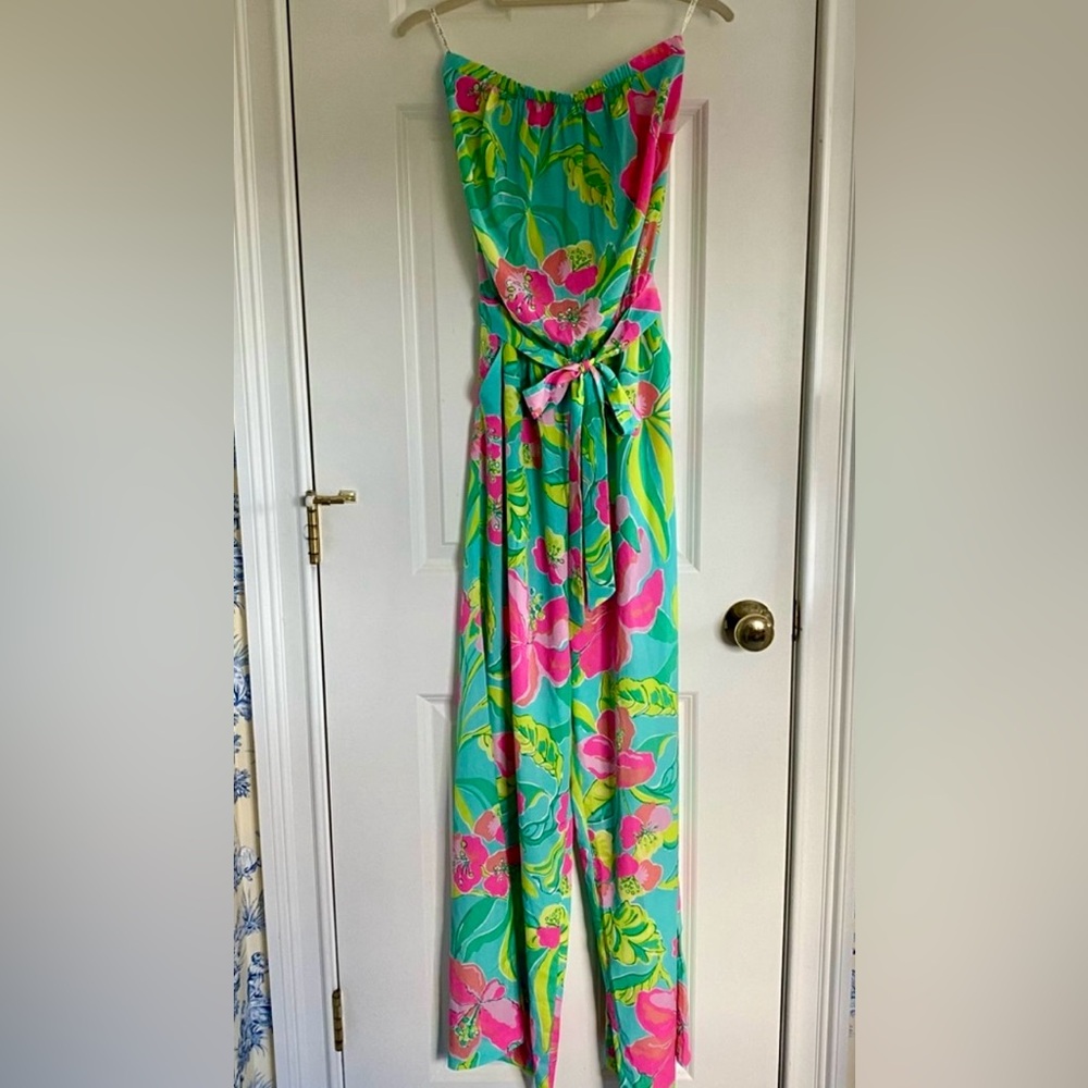 Lilly Pulitzer Strapless Wide Leg Jumpsuit